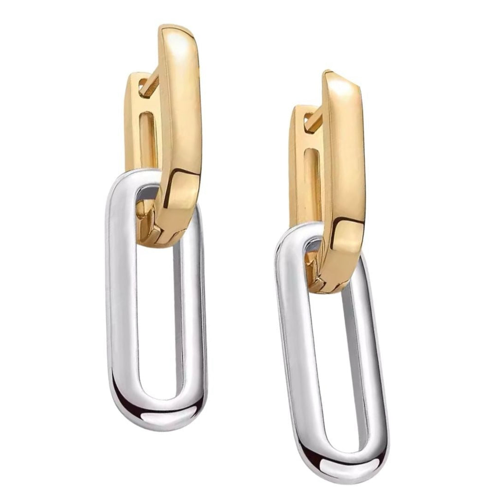 A pair of Venezia earrings featuring a multicolor design with gold and silver plated elements.