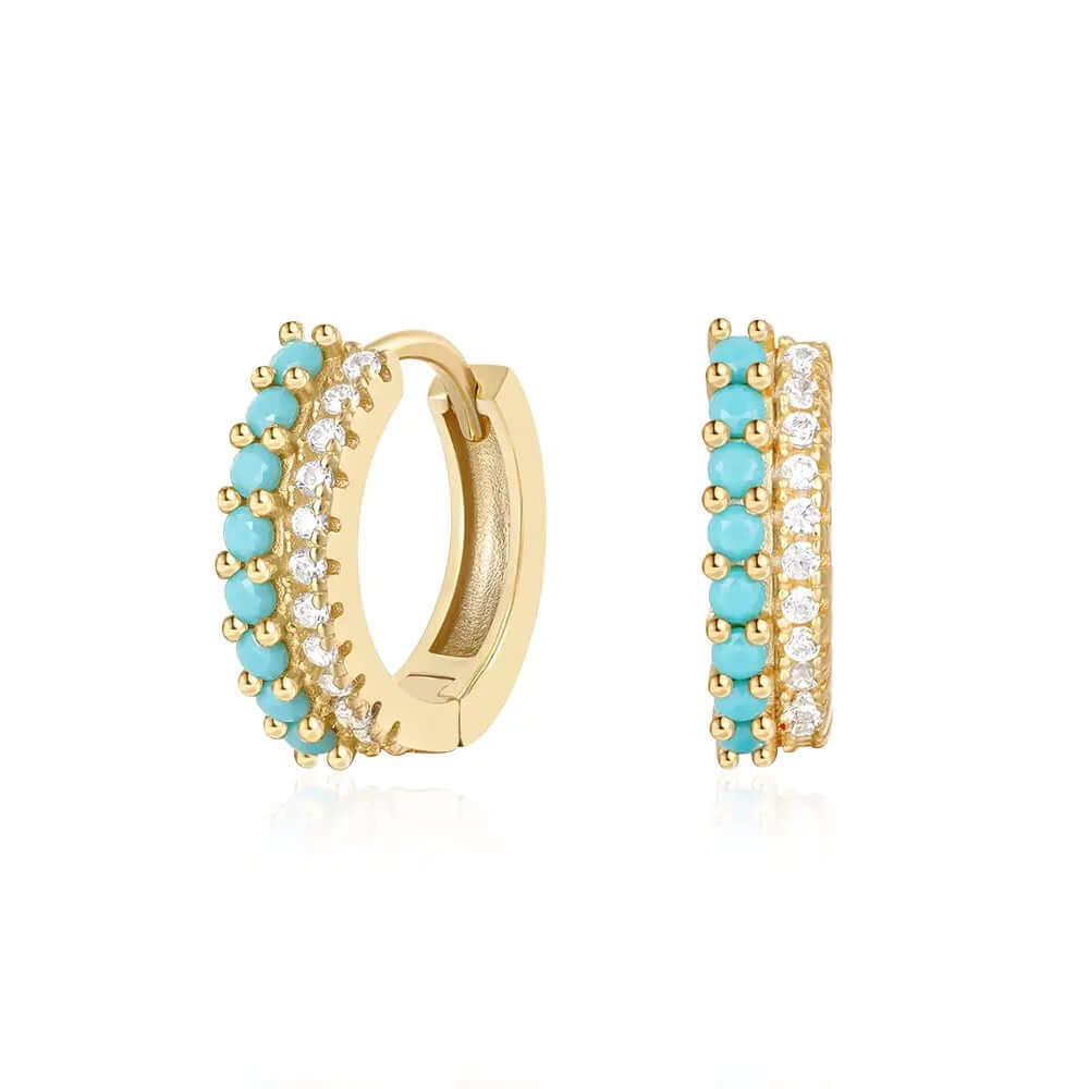 Aquamarine Hoop Earrings