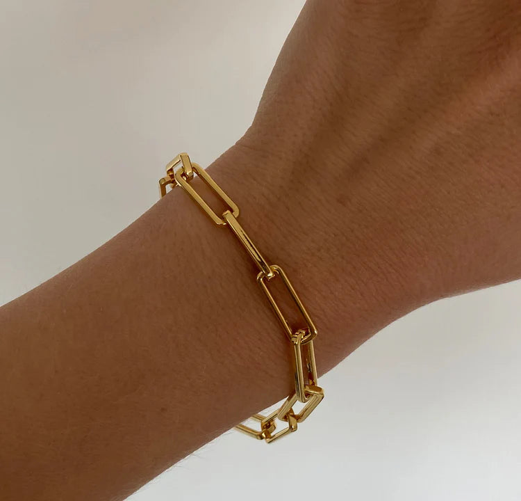 18K gold-filled metal chunky bracelet