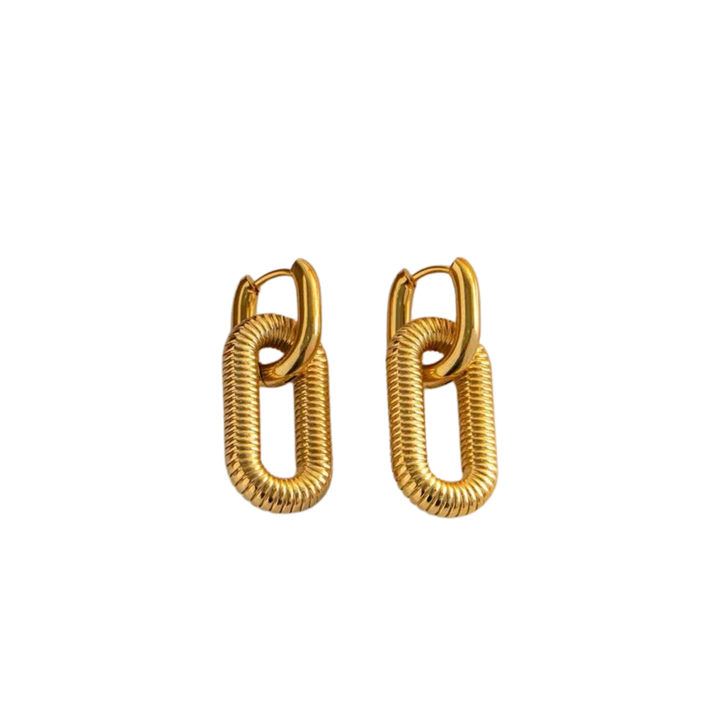 18K Gold Plated Oval Earrings