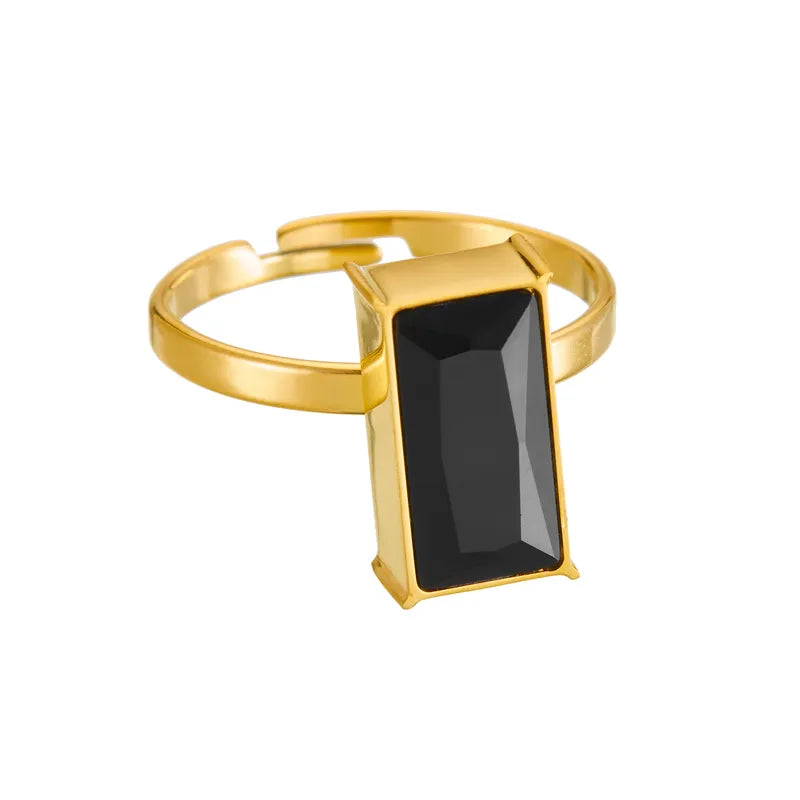 Black Vintage Ring 18K Gold Plated