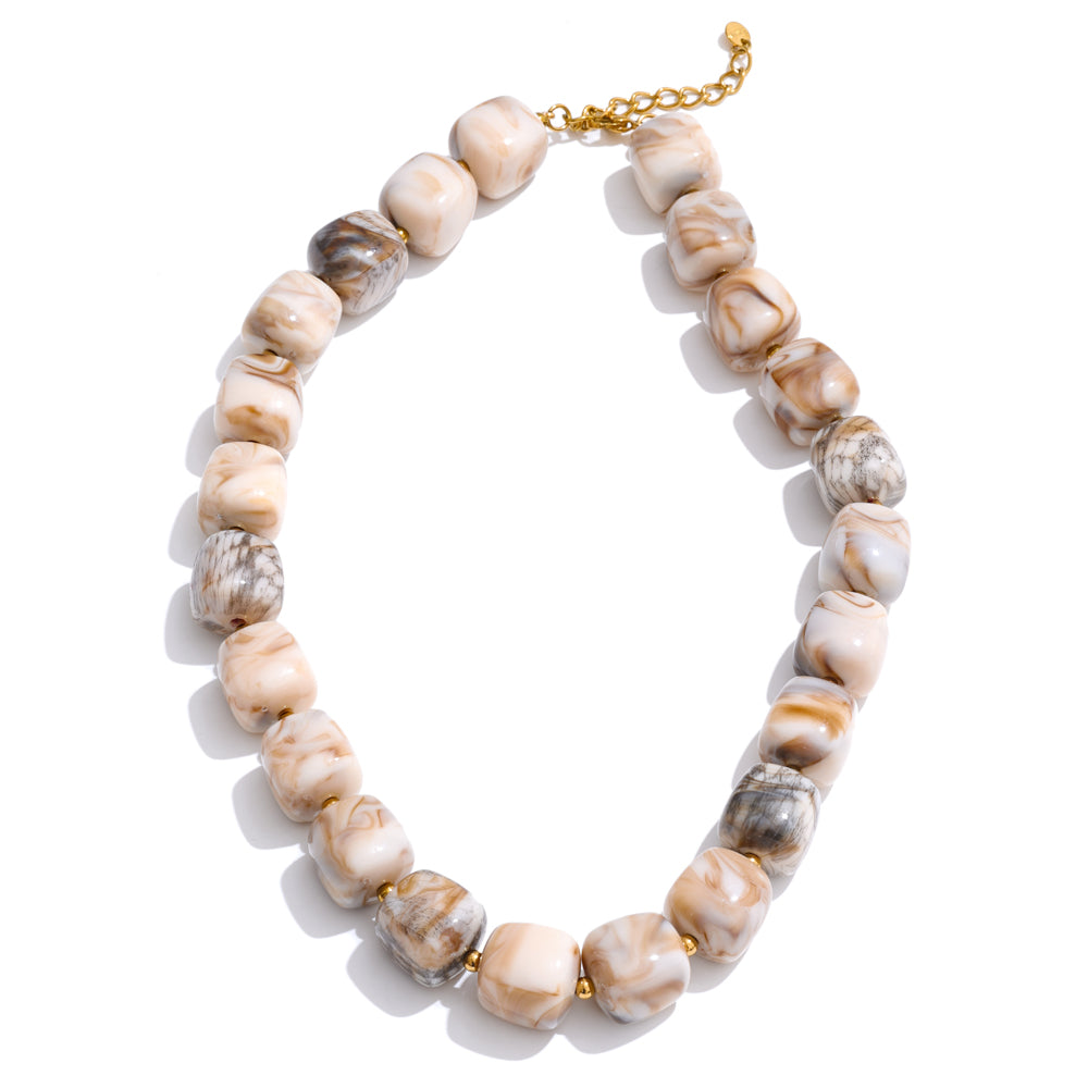 Sahara Marble Bead Necklace