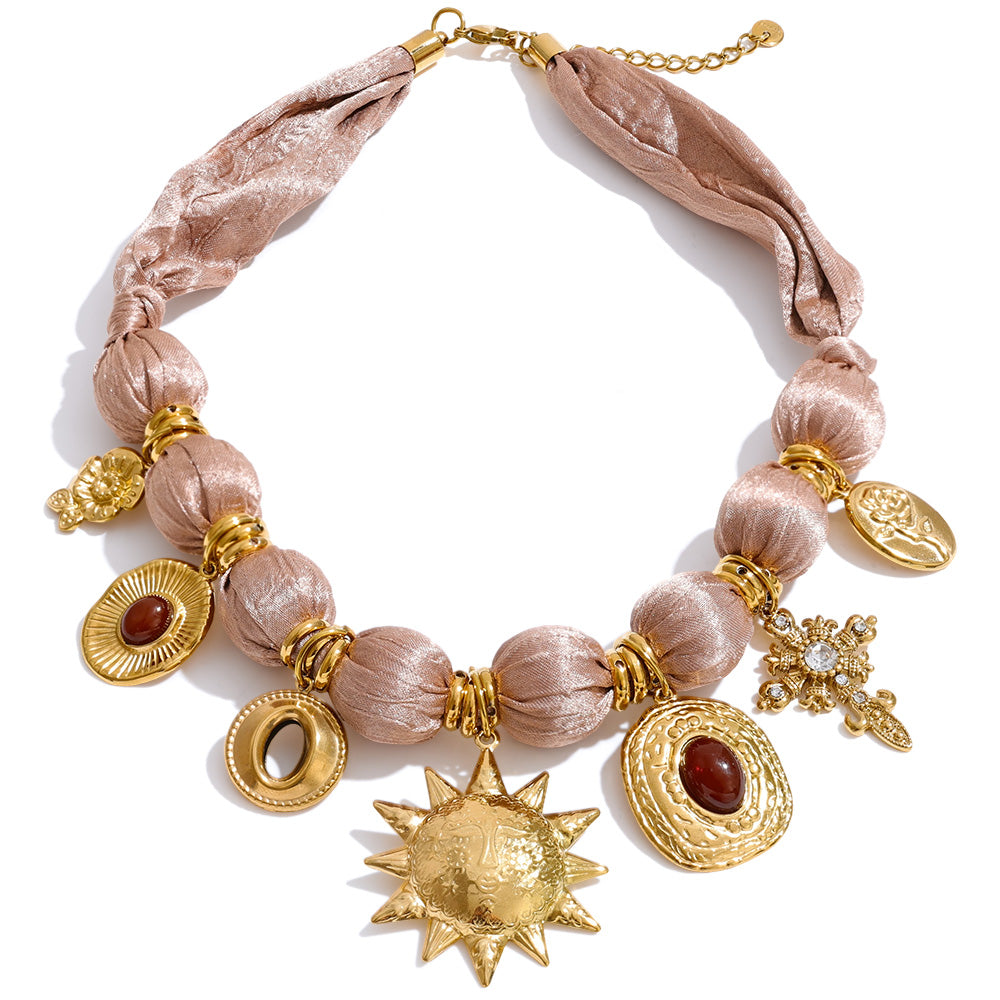 Celestial Silk Medallion Necklace