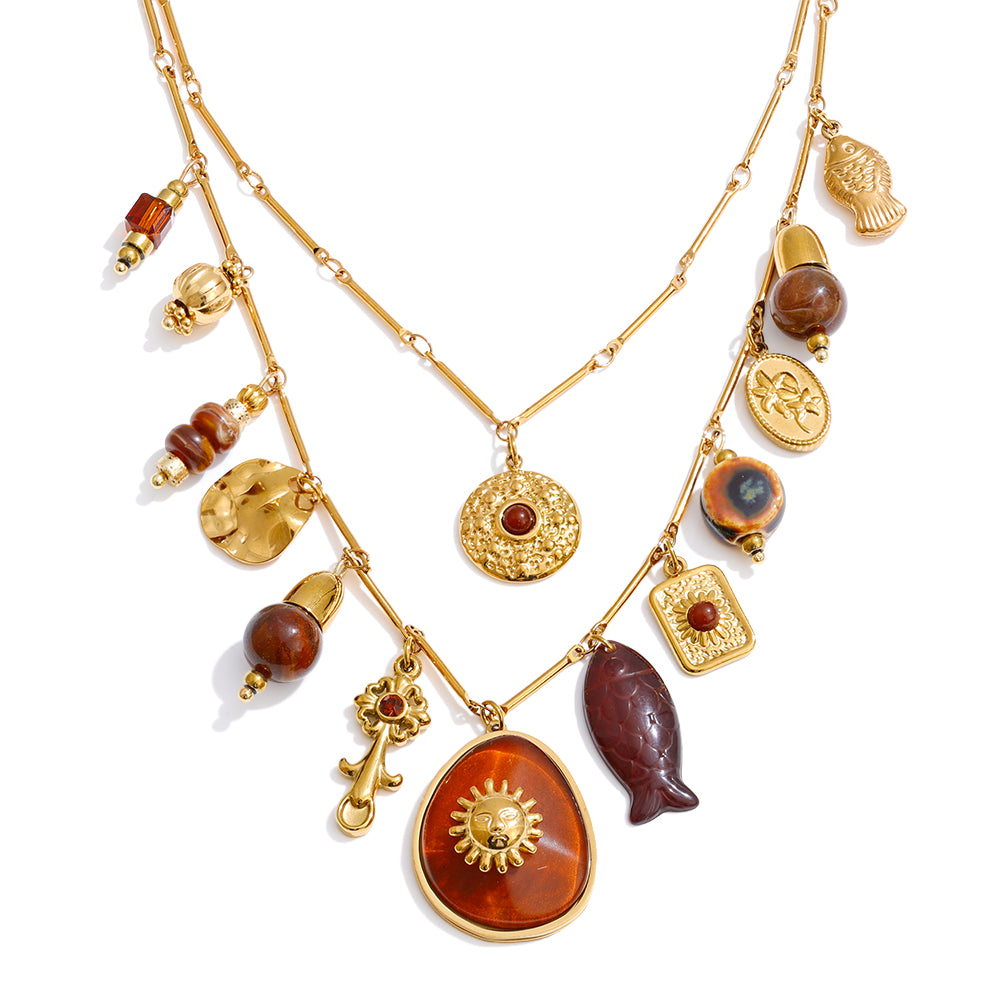 Sol y Tierra Multi-Charm Necklace