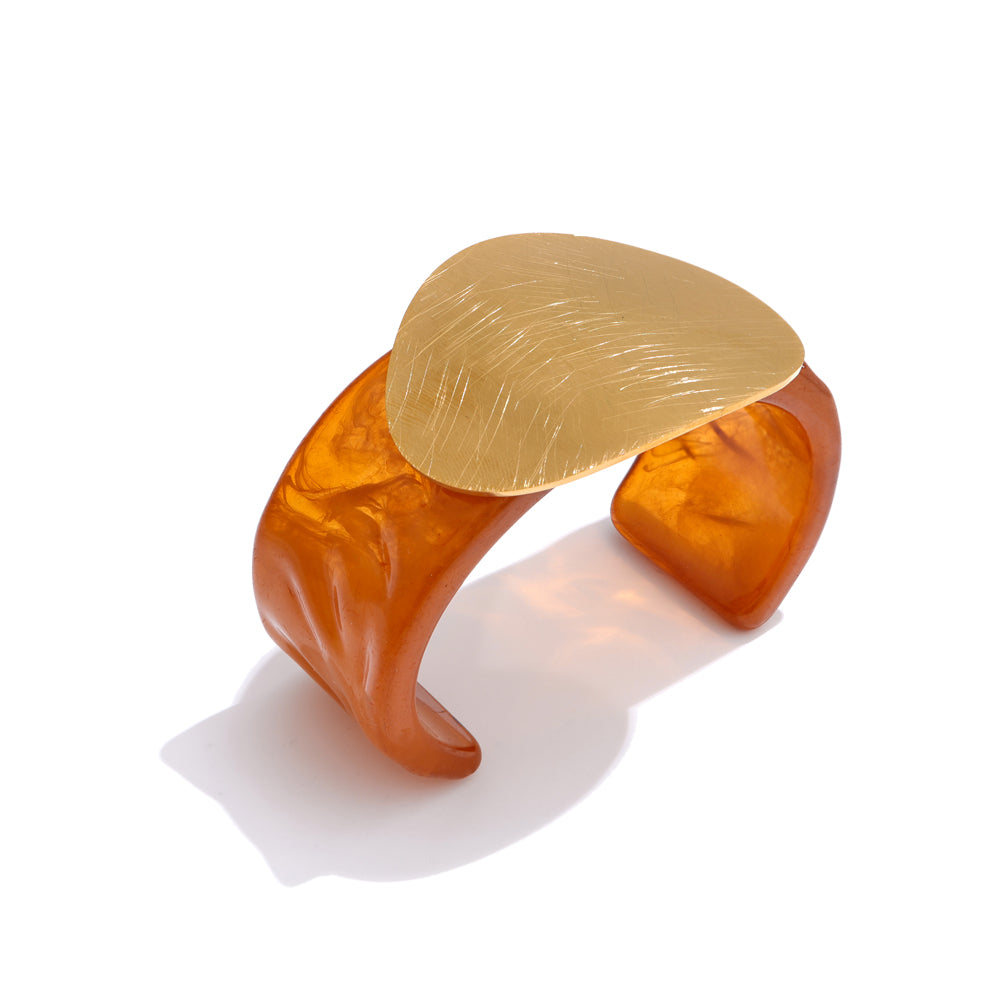Amber Wave Sculptural Cuff